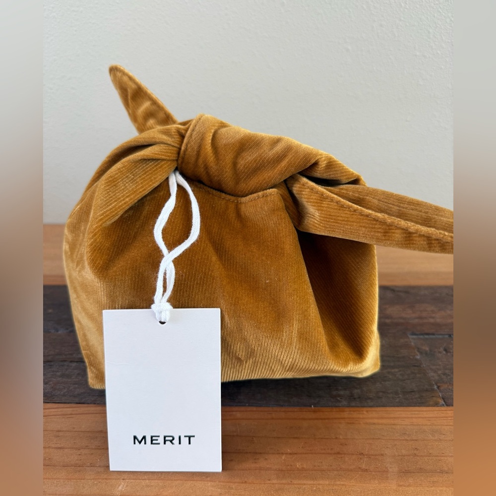 Merit Gold Brown Corduroy Cosmetic/Travel Bag